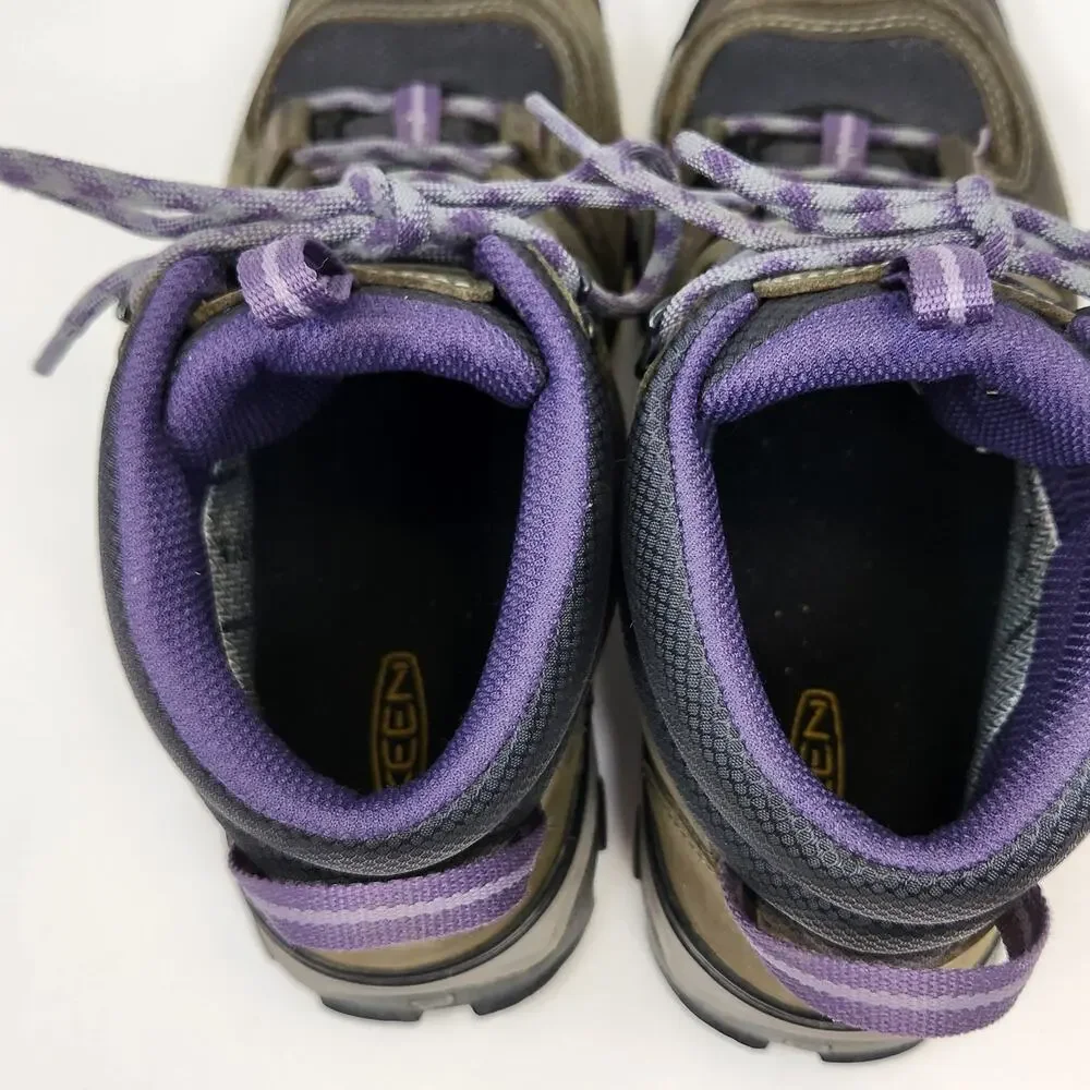Keen Gypsum II Gray Purple Leather Ankle Hiking Boots Women Size 7.5 Waterproof